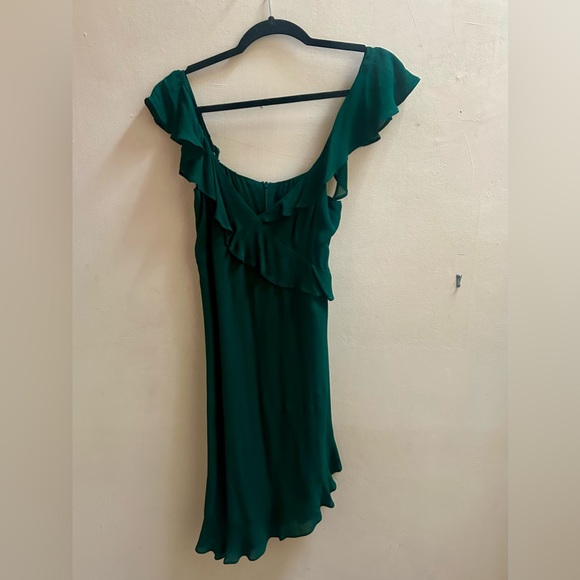 Reformation Adora Dress Sz 4 Forest Green - Picture 5 of 9